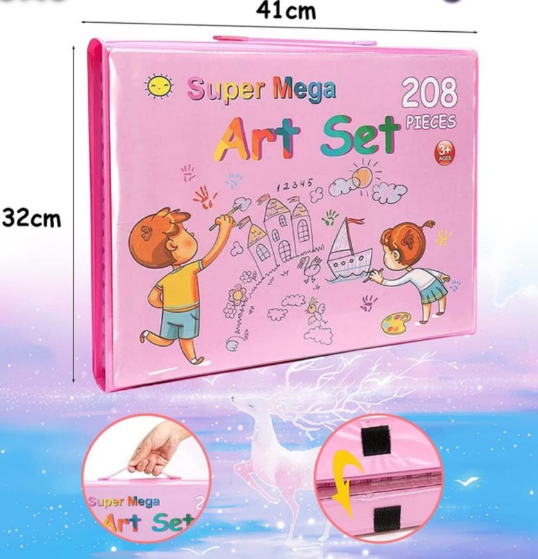 Vista 2 de Mega set de arte 208 piezas - color: rosado